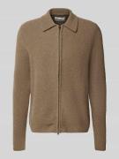 Wood Wood Cardigan mit Zweiwege-Reißverschluss Modell 'Andy' in Hellbr...