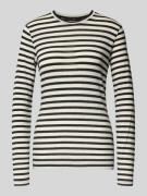 Windsor Longsleeve mit geripptem Rundhalsausschnitt in Black, Größe 34