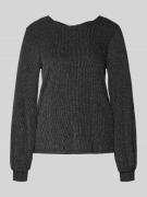 Only Regular Fit Langarmshirt mit auffälligem Metallic Allover-Muster ...