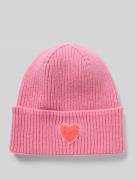Unio Mütze aus Schurwoll-Mix mit Viskose- und Kaschmir-Anteil in Rosa,...