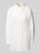 BOSS Loose Fit Hemdbluse aus Leinen-Seide-Mix Modell 'Baredana' in Wei...