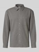 CK Calvin Klein Hemdjacke mit Seide-Anteil in Mittelgrau Melange, Größ...