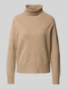 Fynch-Hatton Rollkragenpullover mit gerippten Abschlüssen in Beige, Gr...