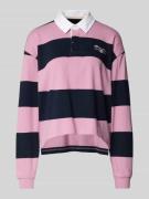 Guess Jeans Regular Fit Poloshirt mit Label-Stitching in Rosa, Größe L