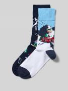 Christian Berg Men Socken mit geripptem Abschluss in Bleu, Größe 39/42