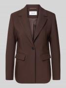 More & More Slim Fit Blazer mit Pattentaschen in Schoko, Größe 36