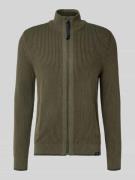 Lerros Strickjacke mit Reißverschluss in Oliv, Größe L