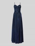 Luxuar Abendkleid mit Herz-Ausschnitt in Dunkelblau, Größe 34