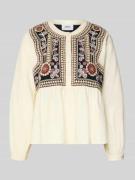 Bash Regular Fit Bluse mit floralem Stitching Modell 'Alec' in Ecru, G...