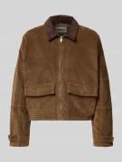 Only Boxy Fit Cordjacke aus Baumwoll-Mix Modell 'GLOBAL' in Mittelbrau...