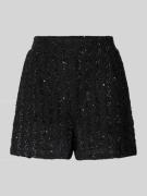 ICHI Regular Fit Shorts mit Pailettenbesatz Modell 'Ninky' in Black, G...