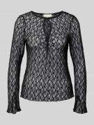 Neo Noir Longsleeve in semitransparentem Design Modell 'Matria' in Bla...