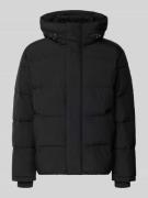 Tommy Jeans Regular Fit Steppjacke mit Kapuze in Black, Größe L