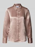 comma Hemdbluse mit verdeckter Knopfleiste in Taupe, Größe 34