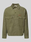 PROHIBITED Hemdjacke mit Knopfleiste in Oliv, Größe L