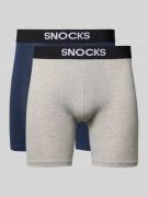 Snocks Boxershorts mit elastischem Logo-Bund in Dunkelblau, Größe L