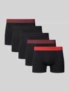 Schiesser Boxershorts mit elastischem Logo-Bund im 5er-Pack in Black, ...