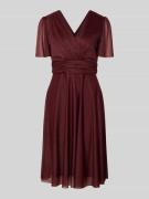 Christian Berg Cocktail Cocktailkleid mit V-Ausschnitt in Dunkelrot, G...
