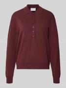 Jake*s Collection Strickpullover mit gerippten Abschlüssen in Aubergin...