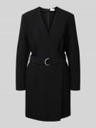 Jake*s Collection Wickelkleid mit Gürtel und V-Ausschnitt in Black, Gr...