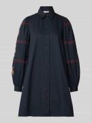 Jake*s Casual Hemdblusenkleid mit Knopfleiste in Dunkelblau, Größe 36
