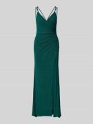Mascara Abendkleid mit V-Ausschnitt und Raffungen in Dunkelgruen, Größ...
