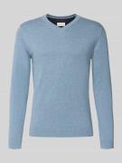 Tom Tailor Regular Fit Strickpullover aus reiner Baumwolle in Jeansbla...