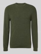 MCNEAL Strickpullover mit gerippten Abschlüssen in Khaki Melange, Größ...