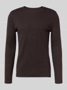 MCNEAL Longsleeve mit Strukturmuster und Rundhalsausschnitt in Schoko ...