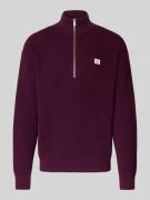 Calvin Klein Jeans Strickpullover mit gerippten Abschlüssen in Bordeau...