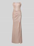 Unique Slim Fit Abendkleid mit Glitzer-Mesh in Rose, Größe 32