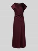 Swing Cocktailkleid mit Rundhalsausschnitt in Dunkelrot, Größe 36