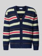 Lacoste Relaxed Fit Strickjacke mit Woll-Anteil in Dunkelblau, Größe L