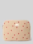 STUDIO NOOS Laptoptasche aus Teddyfell mit Stitchings und Label-Detail...