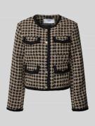 YAS Slim Fit Jacke in Bouclé-Optik Modell 'VISMO' in Black, Größe 34