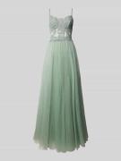 Mascara Abendkleid mit Strasssteinbesatz in Mint, Größe 38