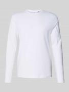 Christian Berg Men Longsleeve mit geripptem Rundhalsausschnitt in Weis...
