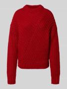 Mustang Strickpullover mit gerippten Abschlüssen Modell 'Erin' in Rot,...