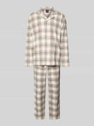 BOSS Regular Fit Pyjama aus Baumwoll-Mix Modell 'HOLIDAY' in Offwhite,...