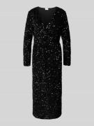 Vila Midikleid mit V-Ausschnitt Modell 'FAITH' in Black, Größe M