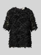 FREE/QUENT Blusenshirt mit Zierbesatz Modell 'VILLA' in Black, Größe L