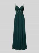 Luxuar Regular Fit Abendkleid mit floralem Spitzenbesatz in Dunkelgrue...