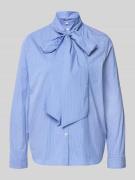 Milano Italy Regular Fit Schluppenbluse mit Knopfleiste in Bleu, Größe...