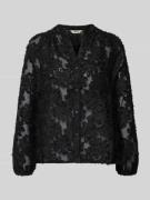 Only Regular Fit Langarmbluse mit V-Ausschnitt Modell 'KORSA' in Black...