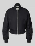Marc O'Polo Relaxed Fit Bomberjacke mit gerippten Abschlüssen in Black...