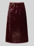 Milano Italy Midirock mit Pailletten und elastischem Bund in Bordeaux,...