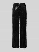 Milano Italy Stoffhose mit Paillettenbesatz in Black, Größe 34
