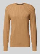 Christian Berg Men Strickpullover mit gerippten Abschlüssen in Cognac,...