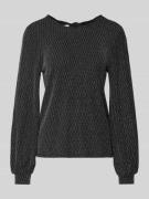 Only Regular Fit Langarmshirt mit auffälligem Metallic Allover-Muster ...