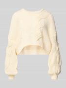 Noisy May Cropped Strickpullover mit gerippten Abschlüssen Modell 'LOE...